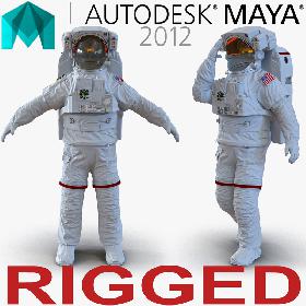 Extravehicular Mobility Unit Rigged for Maya